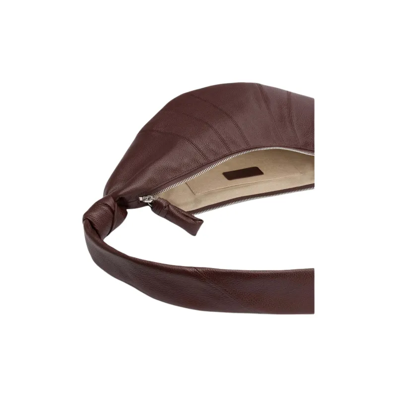 Lemaire Croissant Series Leather Croissant Bag Crossbody Bag Shoulder Bag Medium Size Unisex Roasted Mountain Walnut-2