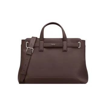 DIOR Calfskin Shoulder Bag Crossbody Bag Handbag Women's Red Brown