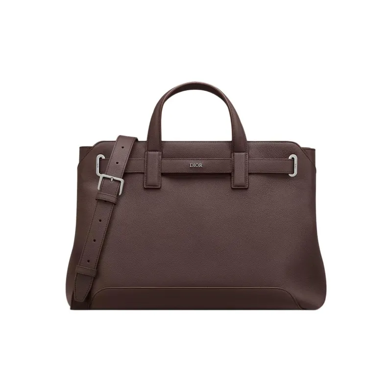 DIOR Calfskin Shoulder Bag Crossbody Bag Handbag Women's Red Brown-0
