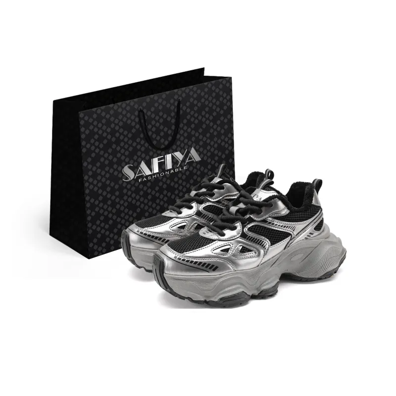 Safiya Low-Top Chunky Sneakers Women's Gunmetal-1