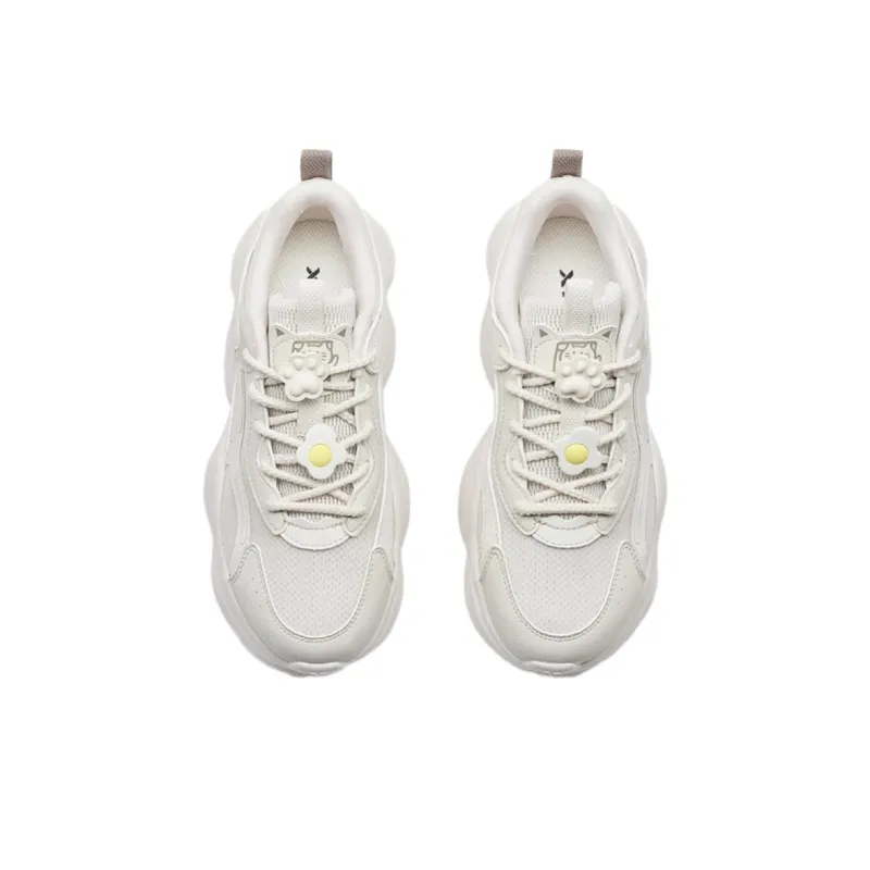 XTEP Anti-Slip And Wear-Resistant Coverage Low-Top Casual Shoes Women's White Sand Gray-3