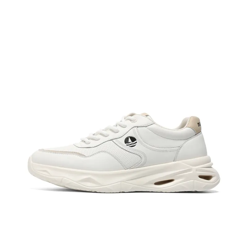 NAVIGARE Small Sailboats Lightweight Height Increasing Low-Top Casual Shoes Men's White Apricot-0
