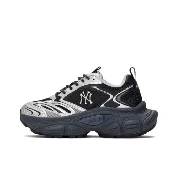MLB New York Yankees Anti Slip Wear Resistant Low Top Chunky Sneakers Unisex Black