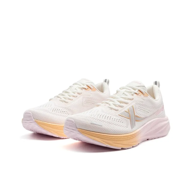 XTEP Thin Base Parsley Durable Breathable Lightweight Low Top Training Running Shoes Women's Sail White Late Orange-3