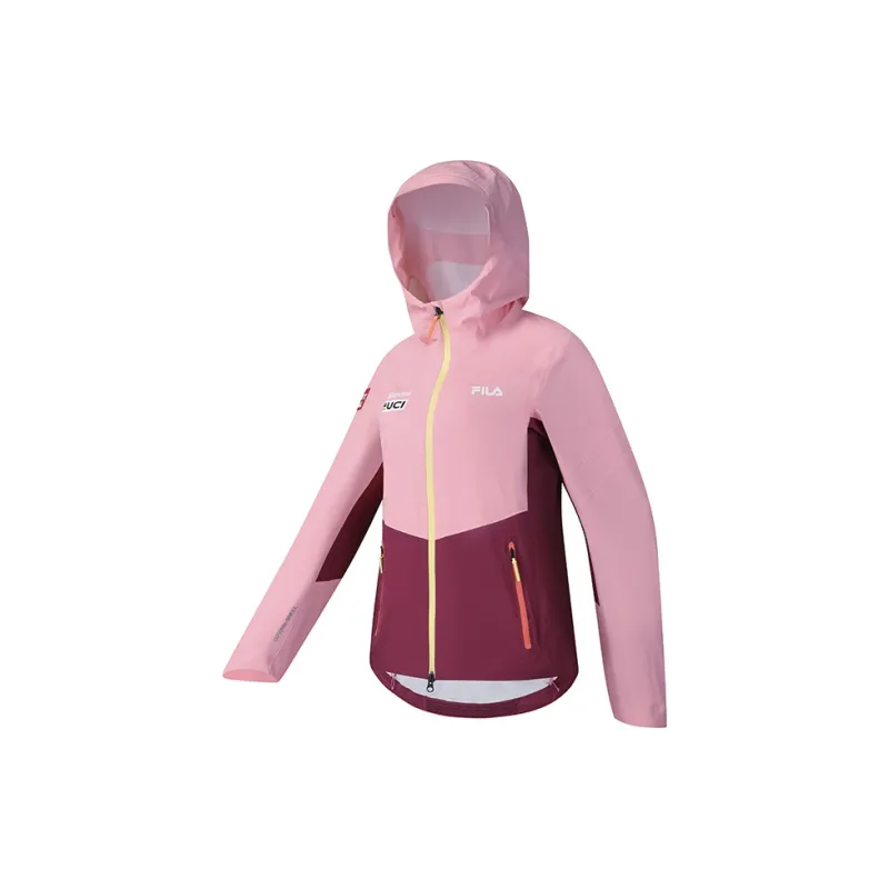 FILA CYCLING Waterproof And Windproof Windbreaker Jacket Women's Peony Pink-1