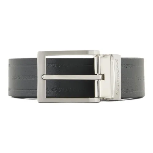 EMPORIO ARMANI Reversible Leather Belt With Embossed Logo