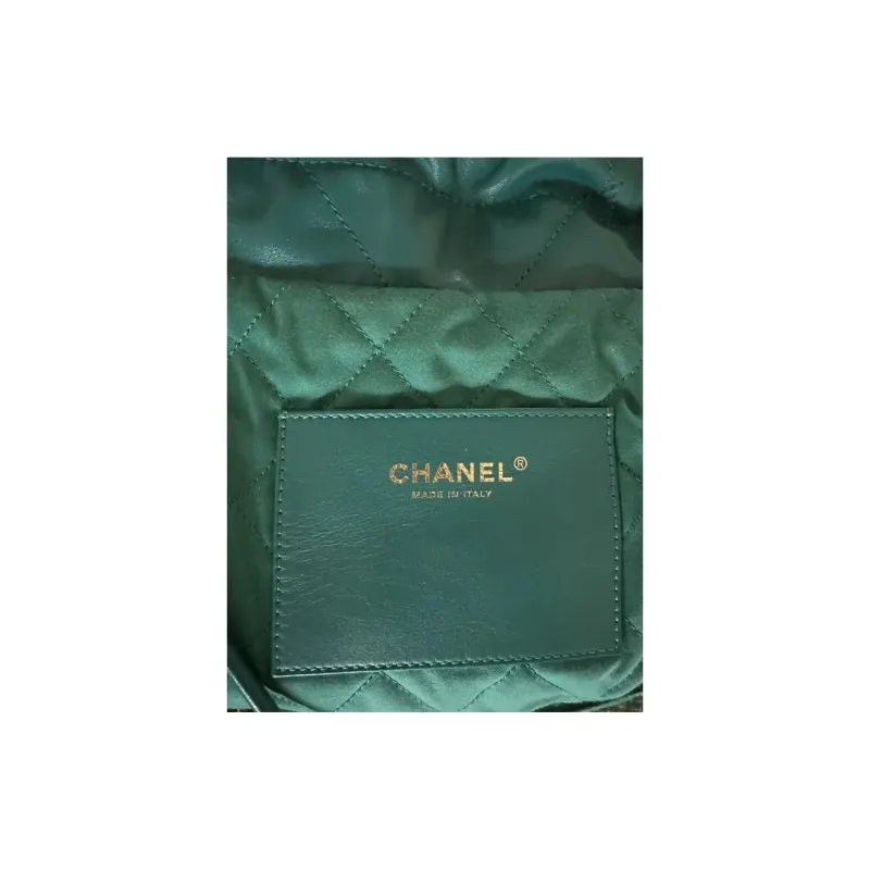 CHANEL 22Bag Bright Calfskin Bucket Bag, Shoulder Bag, Crossbody Bag Mini Women's Peacock Green-2