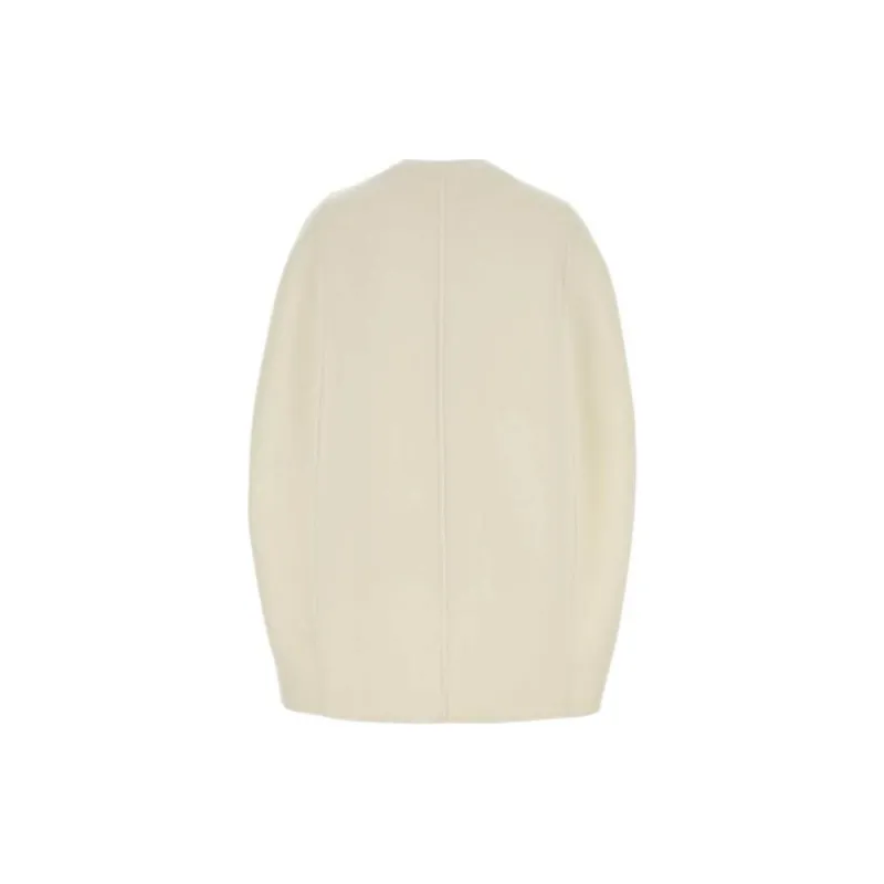 MaxMara Placido Zip Up Crewneck Short Sleeved Coat-1