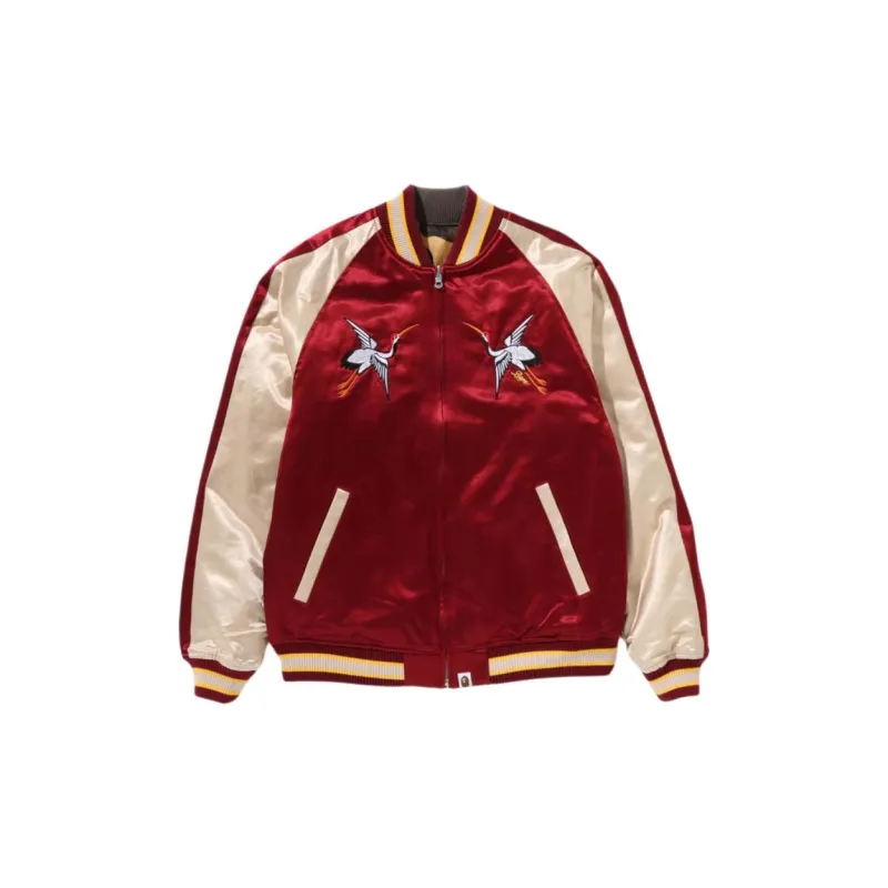 Bape Japanese Crane Embroidery Reversible Souvenir Jacket-1
