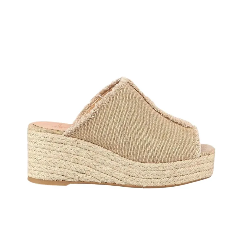 Castañer Rubber Sole Abrasion Resistant Slide Slippers Women's Brown-1
