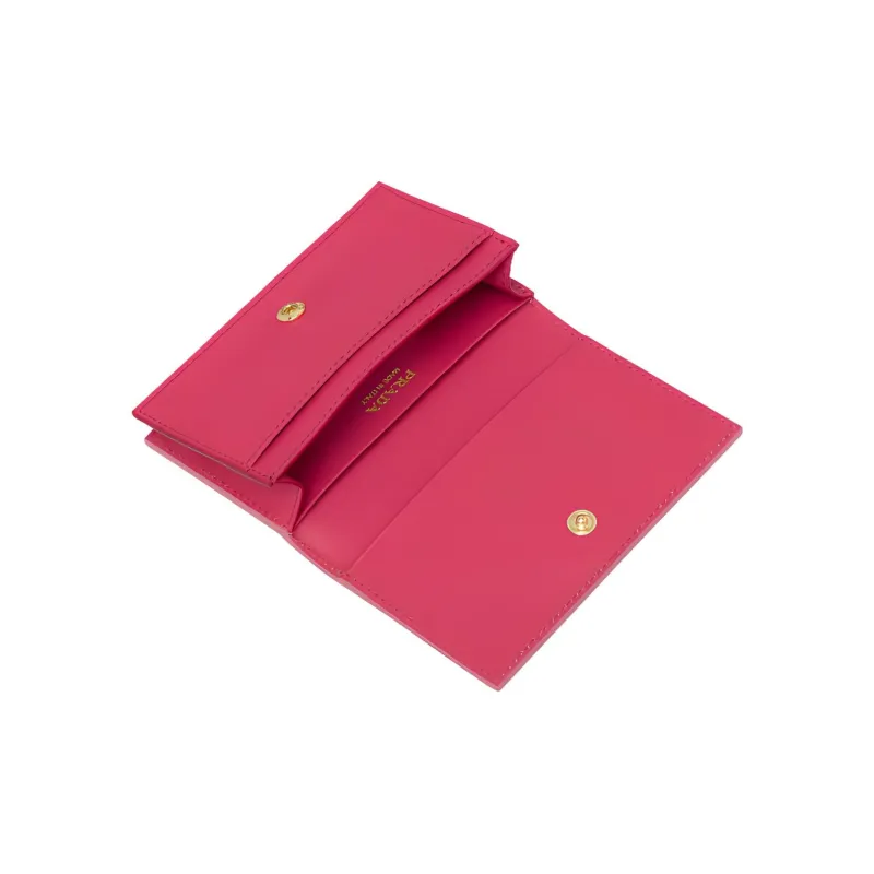 PRADA Saffiano Leather Card Holder Women's Pink-2