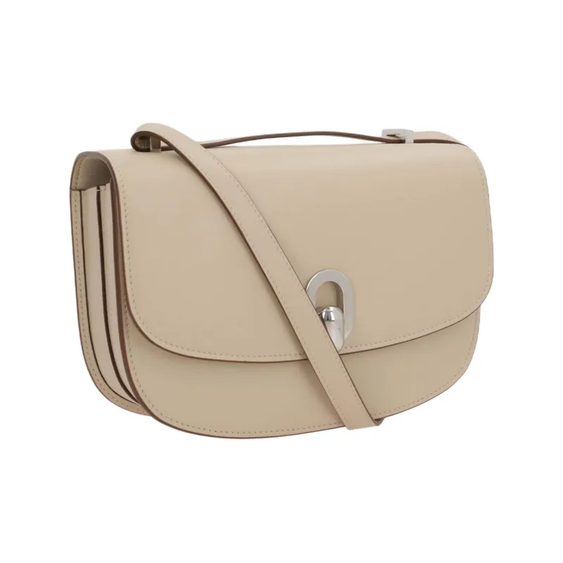 SAVETTE Calfskin Shoulder Bag Women's Beige-1
