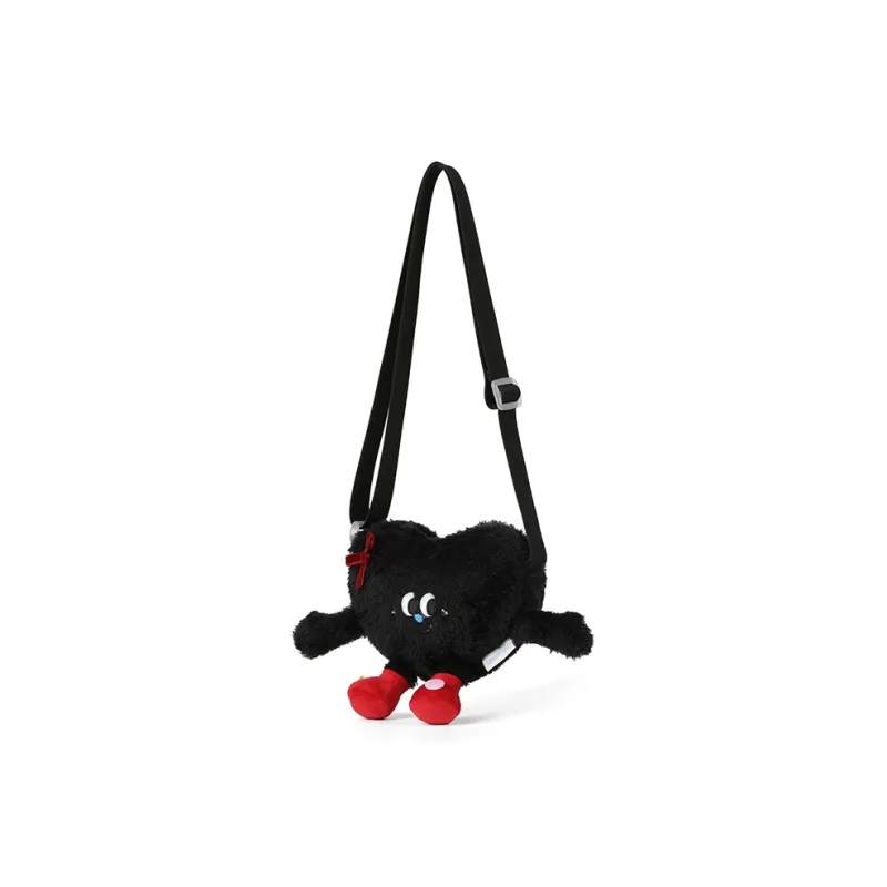 VANWALK Polyester Shoulder Bag, Crossbody Bag Medium Size Women's Heart Pink/Milk White/Raw Chocolate Black-7