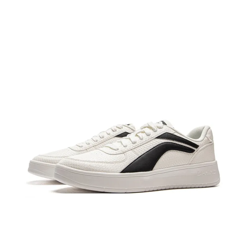 LiNing Anti-Slip And Wear-Resistant Lightweight Low-Top Casual Shoes Men's Mist White Black-2