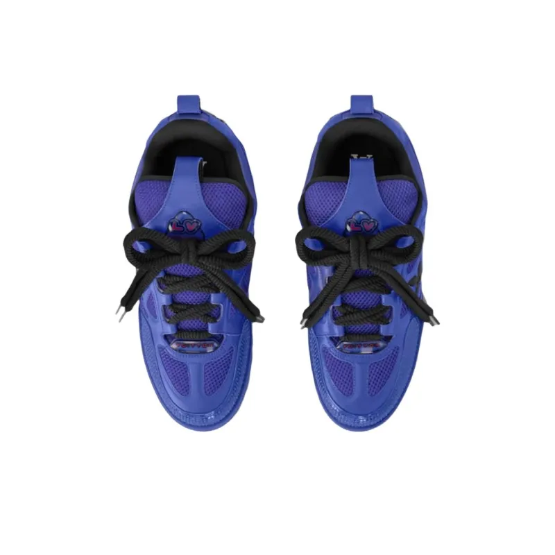 LOUIS VUITTON Skate Low Top Skateboard Shoes Men's Blue-3