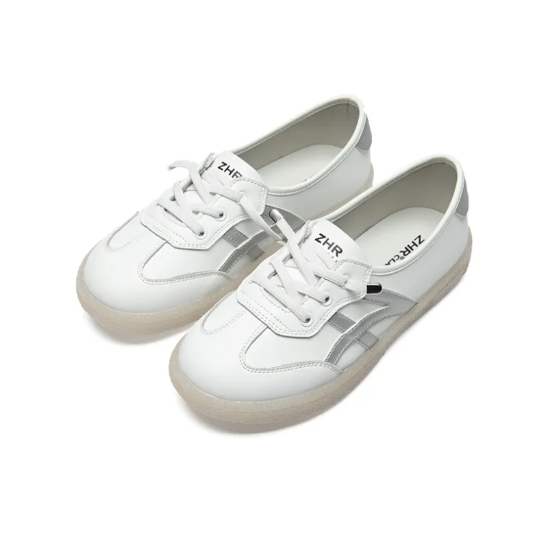 ZHR Small White Shoes Abrasion-Resistant Low-Top Skateboard Shoes Women's-8