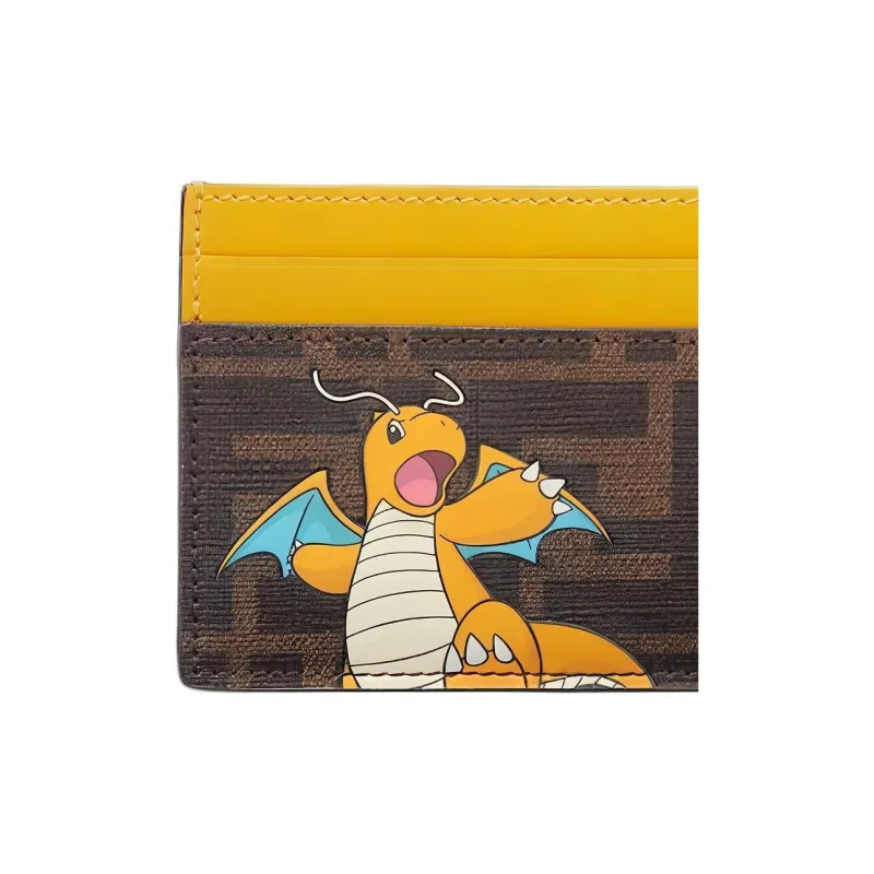 FENDI Pokémon X FRGMT Nigo, Collaboration Cow Leather Card Holder Men's Yellow-3