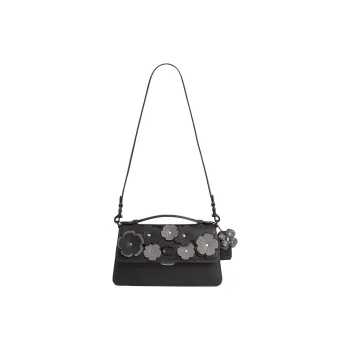 COACH JUNO Leather Shoulder Bag Crossbody Bag Handbag Medium Size Women's Black