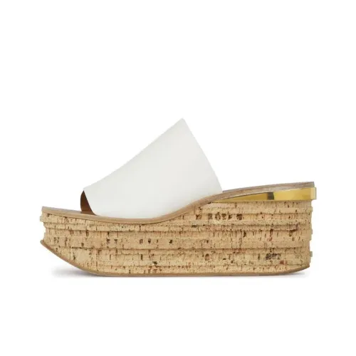 Chloe Slide Slippers 7.5cm Women's White