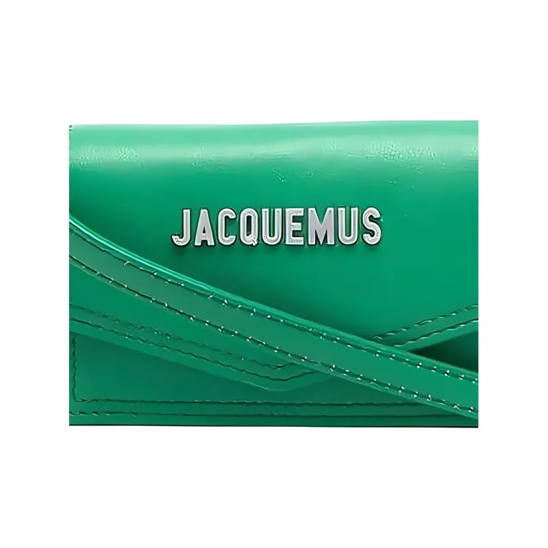Jacquemus Leather Card Holder With Shoulder Strap Wallet Crossbody Bag Men's Green-3