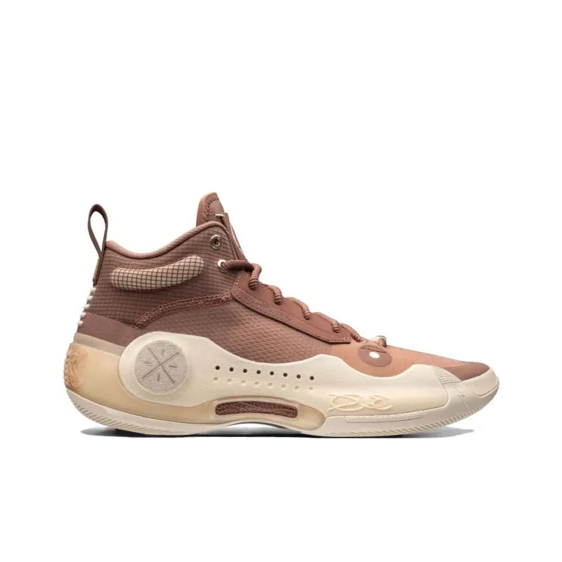 LiNing WOW 10 Hall Of Fame Cushioning Wear Resistant High Top Basketball Shoes Men's Red Brown-1