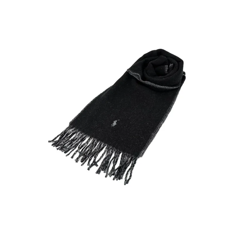 Polo Ralph Lauren Wool Nylon Knit Scarves Unisex Black-1