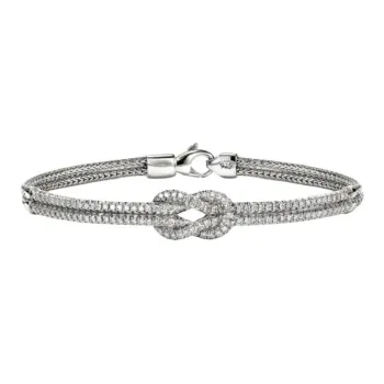 John Hardy Sterling Silver Love Knot Diamond Bracelet