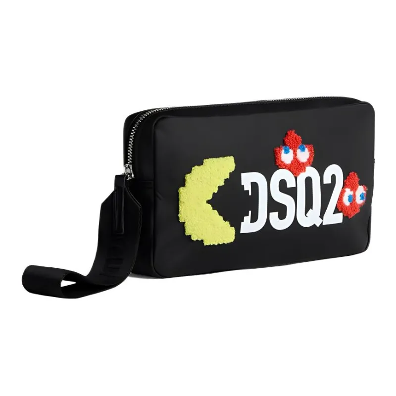 DSQUARED 2 Pac-Man Collaboration Polyester Toiletry Bags Clutches Men's Black-1