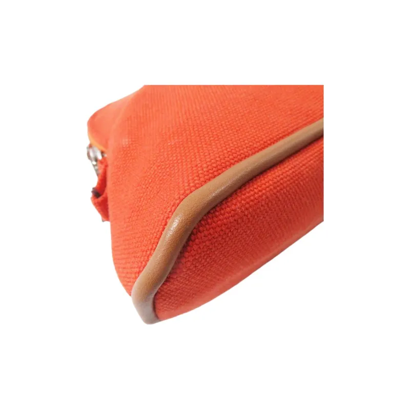 HERMES Bolide Cotton Canvas Bowling Bags, Makeup Bags, Travel Storage Bags Women's Orange-3