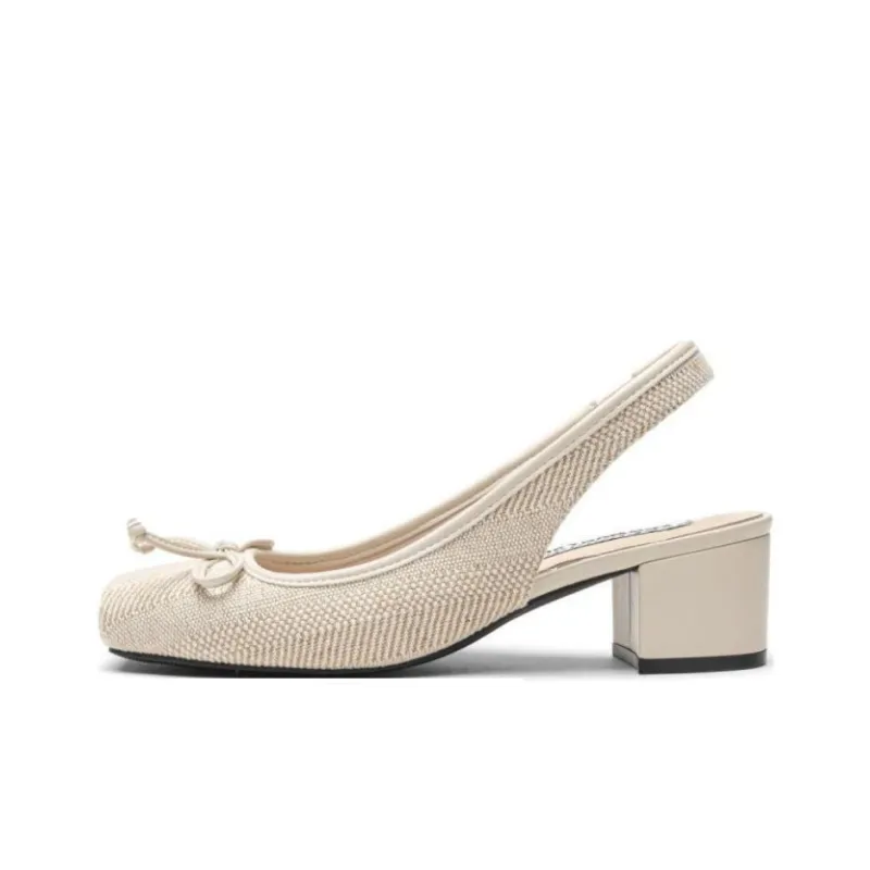 TOOMANYSHOES Coconut Sugar Chunky Heel High Heels 5cm Women's-4