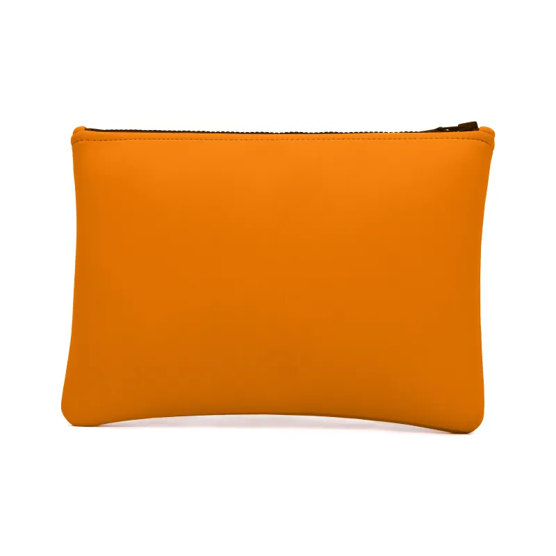 HERMES Polyamide Clutch Medium Size Women's Orange-3