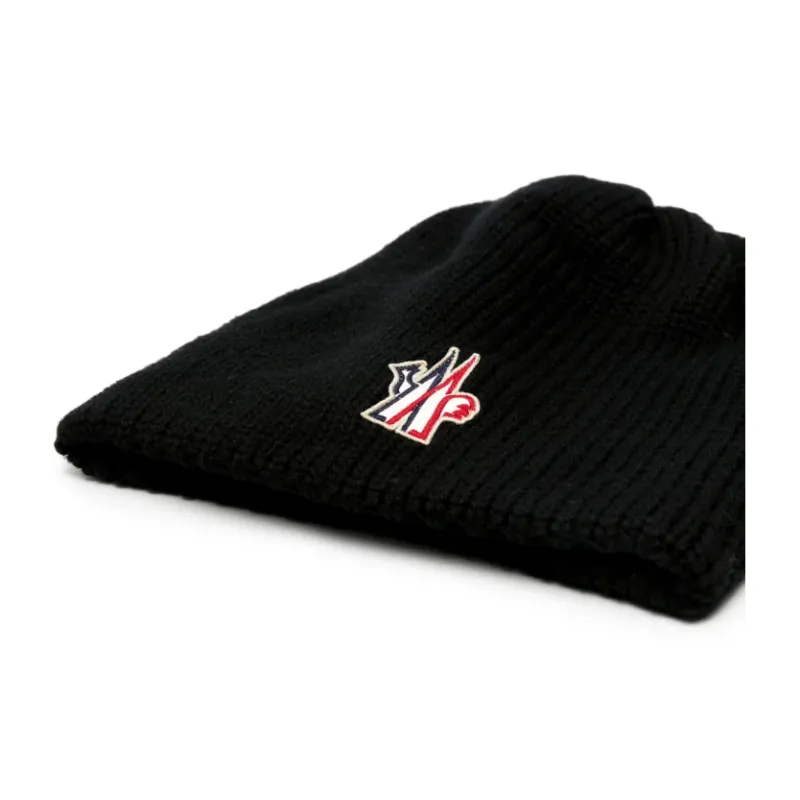 Moncler Grenoble Logo appliqué Virgin wool Beanie-2