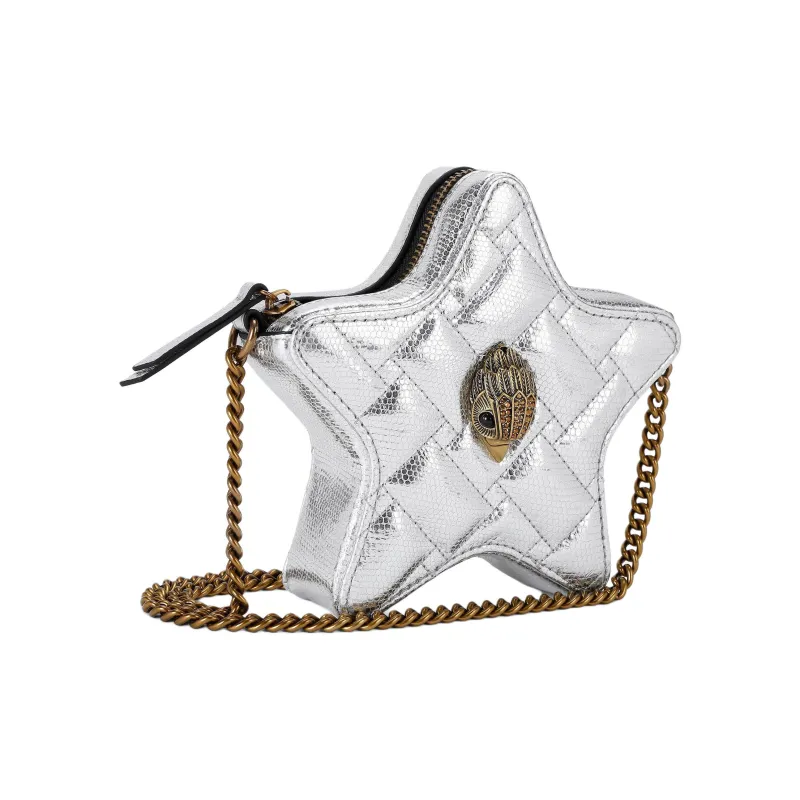 Kurt Geiger London Kensington Lambskin Crossbody Bag, Shoulder Bag Mini Women's Silver-1