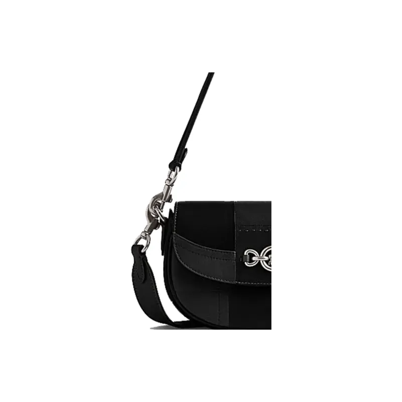 COACH Harley Sheepskin Saddle Bag, Crossbody Bag, Shoulder Bag Medium Size Women's Black-1