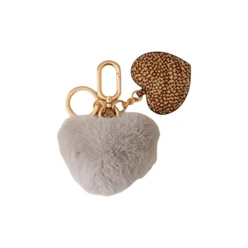BORBONESE Faux Fur Keychains Unisex Natural