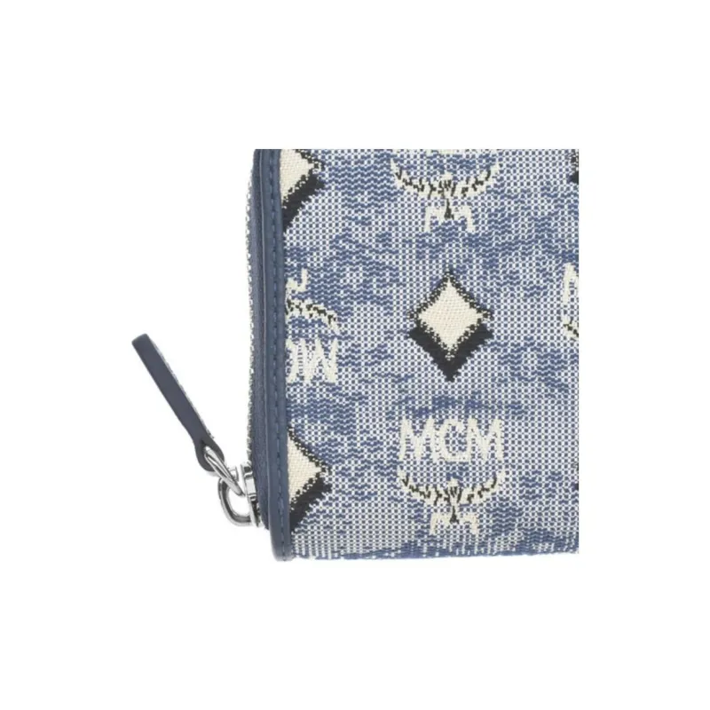 MCM Aren PVC Wallet Women's Blue-4