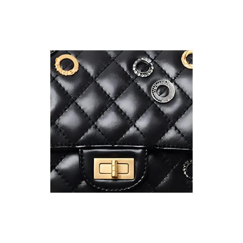 CHANEL 2.55 Calfskin Shoulder Bag Women's Black-3