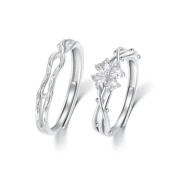 SEVEN COOK 999 Fine Silver Ring Pair Unisex