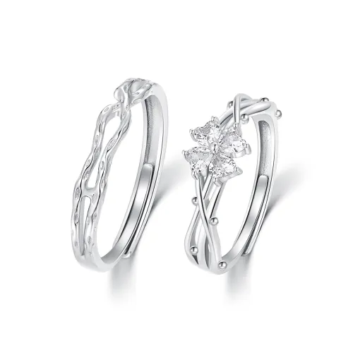 SEVEN COOK 999 Fine Silver Ring Pair Unisex