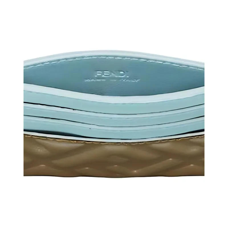 FENDI Leather Card Holder Unisex Green-4