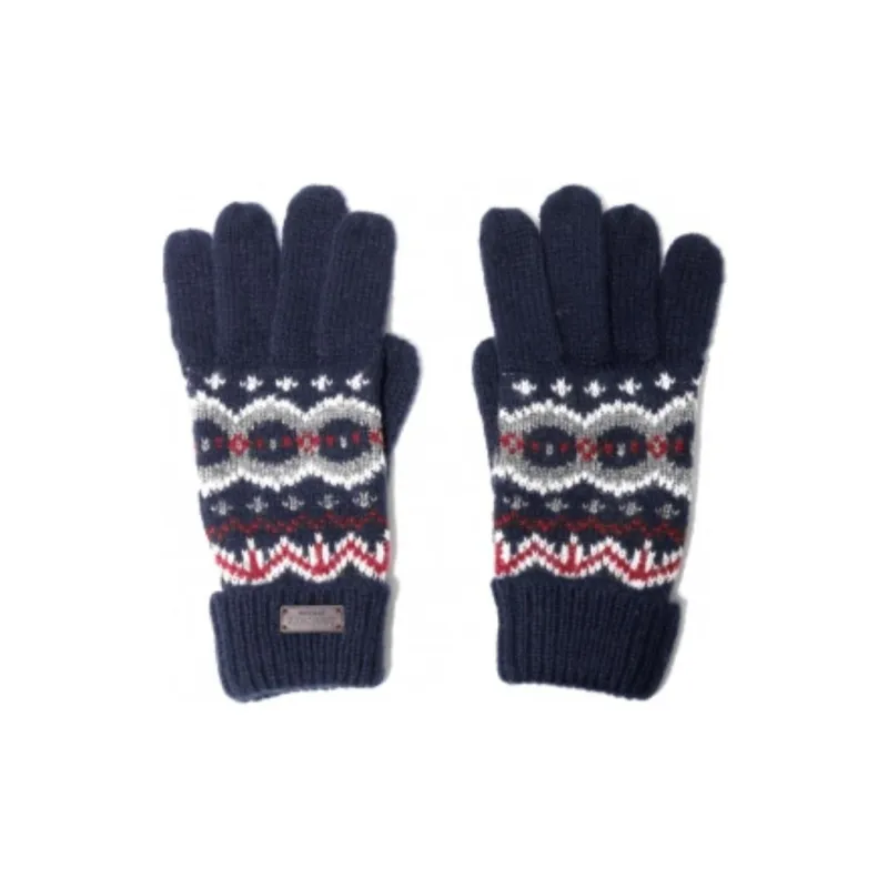 BARBOUR Acrylic Knit Gloves Men's Blue-0