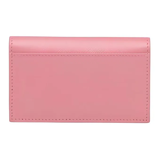 PRADA Saffiano Leather Card Holder Women's Pink-1