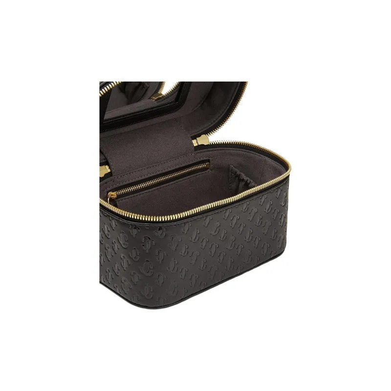 Jimmy Choo Artificial Leather Handbag Shoulder Bag Crossbody Bag Makeup Bag Women's Black-3