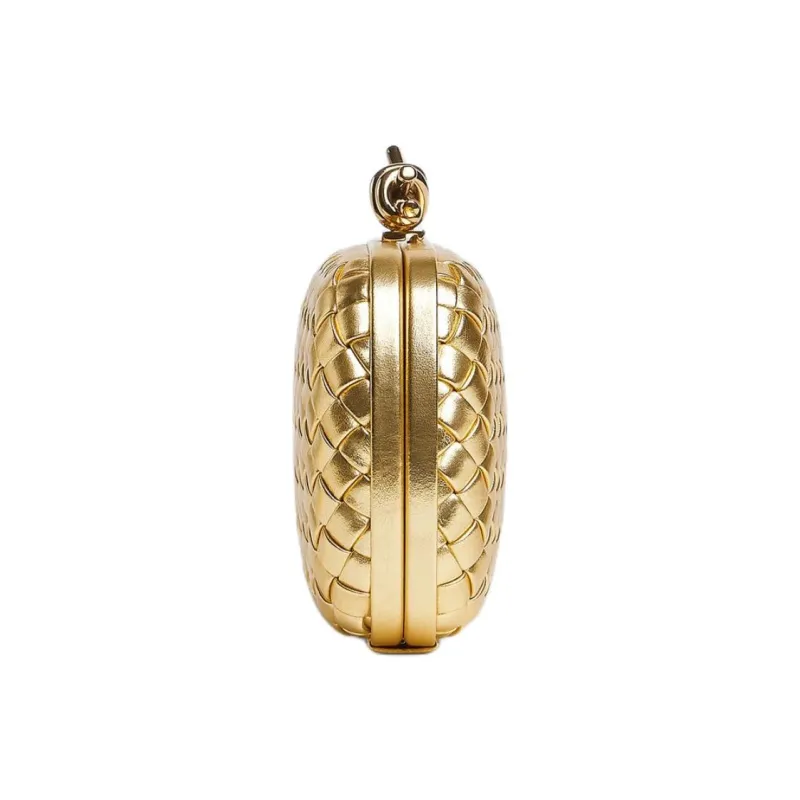 Bottega Veneta Sheepskin Clutch Women's Gold-1