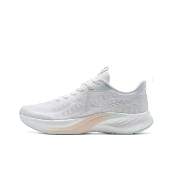 XTEP Light Wing 3.0 Wear-Resistant Lightweight Rebound Low-Top Casual Running Shoes Women's White Orange Green
