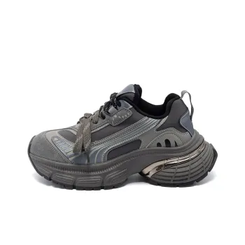 EXULL Q Wear Resistant Height Increasing Low Top Chunky Sneakers Women's Gray