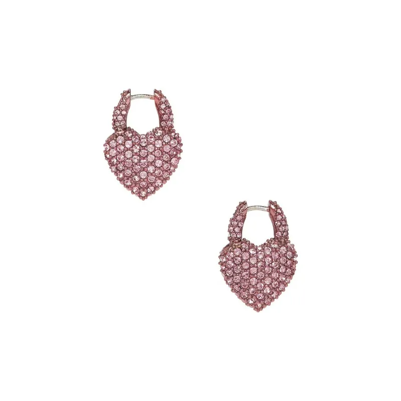 Balenciaga Rhinestone Earrings Women's Pink-0