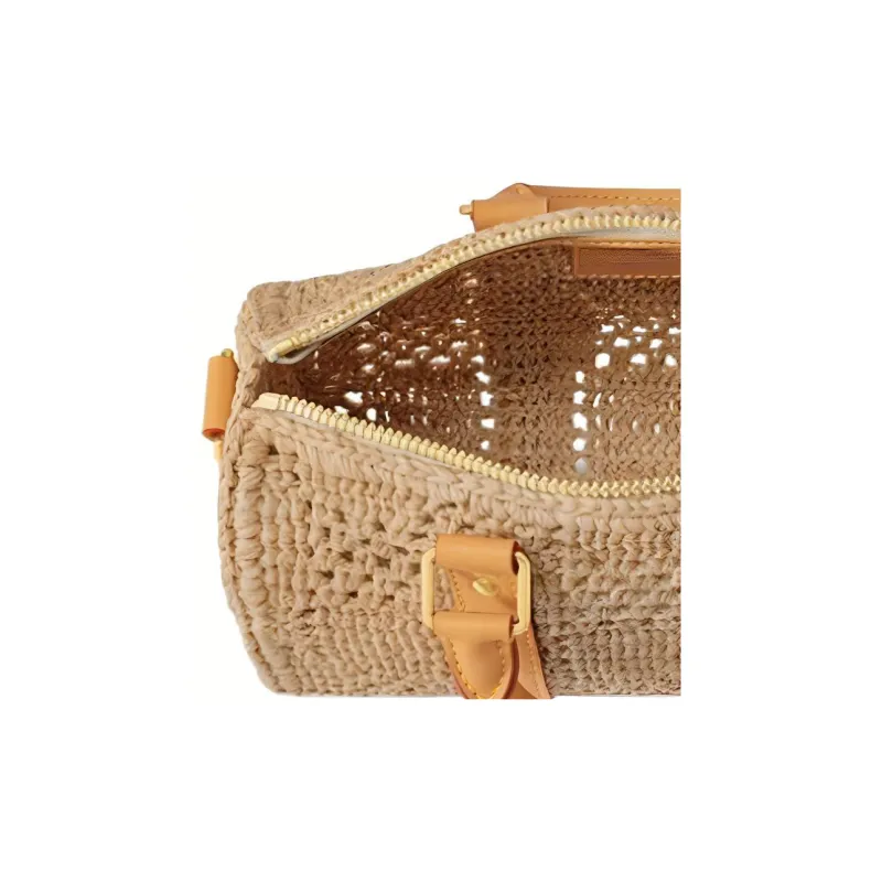 LOUIS VUITTON Keepall Bandouliere 25 Damier Raffia Natural Beige-4