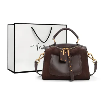 MILLIE'S Cow Leather Shoulder Bag, Crossbody Bag, Handbag Women's Coffee