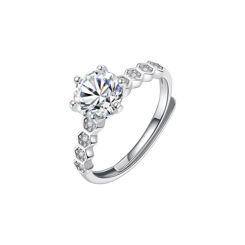 ZUOHUO S925 Silver Moissanite Rings Women's-0